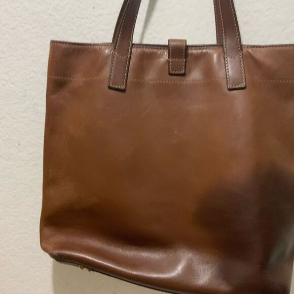 FOSSIL Austin Tote BROWN Rugged Leather Tote Vintage Large Handbag Shoulder Bag - Picture 6 of 11